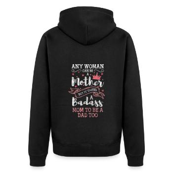 Eltern Kinder Sarkasmus - Unisex Premium Bio Zip Hoodie - Schwarz - Hinten - Nico (187cm)
