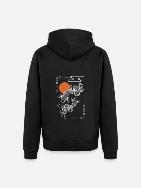 Orient Samurai - Unisex Premium Organic Zip Hoodie - black