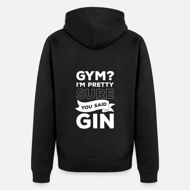 Gin Genuss Trinker Schnaps - Unisex Premium Bio Zip Hoodie - Schwarz