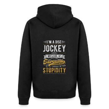 Party Vinyl Record Mood Hobby - Unisex Premium Organic Zip Hoodie - black - Back - Nico (187cm)