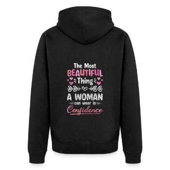International Women's Day Holiday Feminism Together - Unisex Premium Organic Zip Hoodie - black - Back - Nico (187cm)