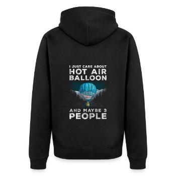 Voyage amusant en montgolfière - Veste à capuche bio Premium Unisexe - noir - Dos - Nico (187cm)