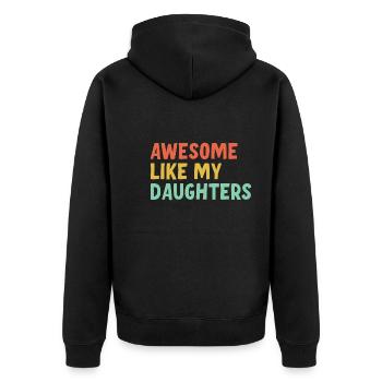 Super comme mes filles - Veste à capuche bio Premium Unisexe - noir - Dos - Nico (187cm)