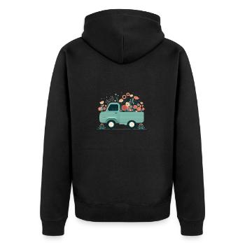Ramasser une fleur 2 - Veste à capuche bio Premium Unisexe - noir - Dos - Nico (187cm)