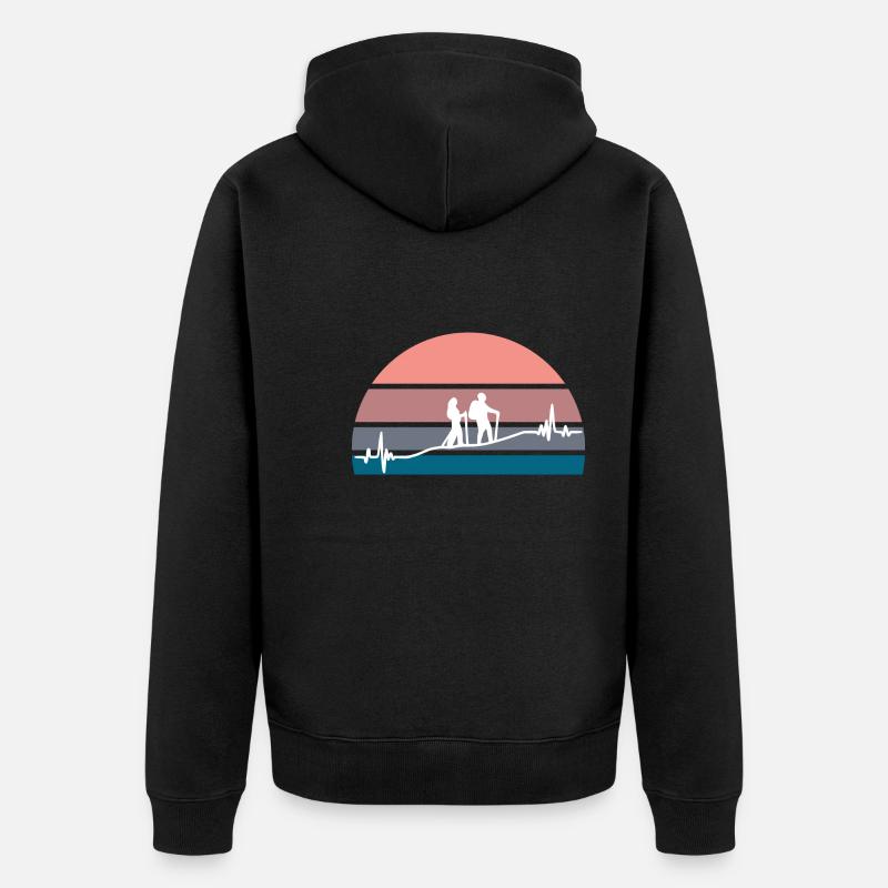 Randonnée au coucher du soleil - Veste à capuche bio Premium Unisexe - noir