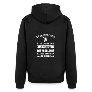 Le skateboard est une solution simple t-shirt - Veste à capuche bio Premium Unisexe - noir - Dos - Nico (187cm)