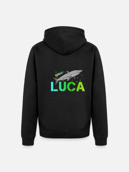 Luca Name Luca - Unisex Premium Organic Zip Hoodie - black