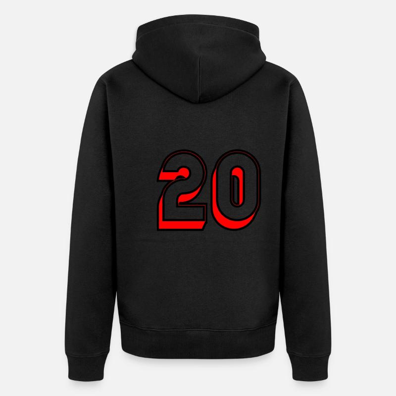 20 ANS,20e ANNIVERSAIRE,ANNIVERSAIRE 20 ANS,20 - Veste à capuche bio Premium Unisexe - noir