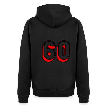 60 YEARS. 60TH ANNIVERSARY. BIRTHDAY 60 YEARS. 60 - Unisex Premium Organic Zip Hoodie - black - Back - Nico (187cm)