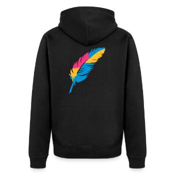 A colorful feather - Unisex Premium Organic Zip Hoodie - black - Back - Nico (187cm)