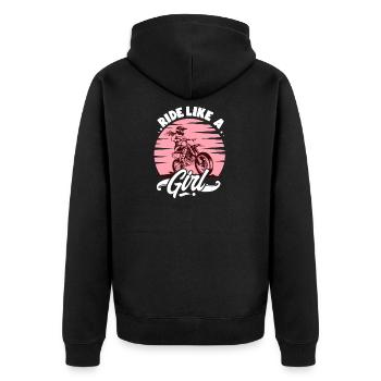 Ride Like A Girl Motocross - Veste à capuche bio Premium Unisexe - noir - Dos - Nico (187cm)