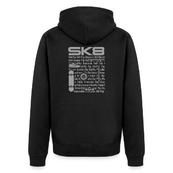 Patin SK8 - Veste à capuche bio Premium Unisexe - noir - Dos - Nico (187cm)