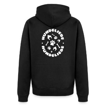 Hundeliebe - Unisex Premium Bio Zip Hoodie - Schwarz - Hinten - Nico (187cm)