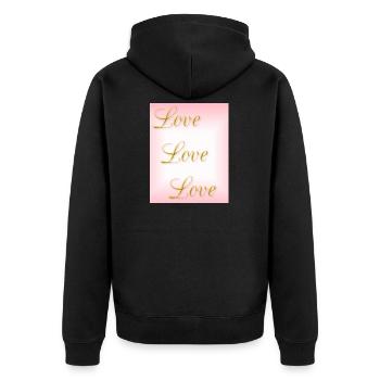 Amour - amour de soi - amour véritable - Veste à capuche bio Premium Unisexe - noir - Dos - Nico (187cm)