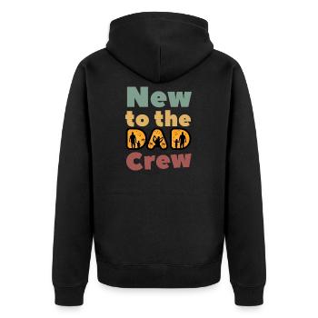 New to the DAD CREW - Unisex Premium Bio Zip Hoodie - Schwarz - Hinten - Nico (187cm)