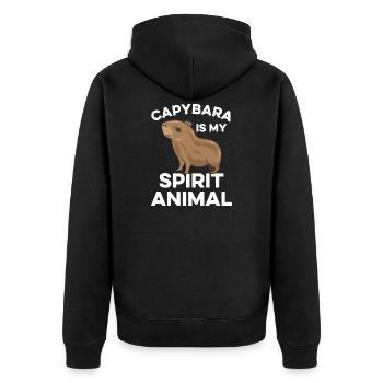 Motif animalier du zoo de Capybara - Veste à capuche bio Premium Unisexe - noir - Dos - Nico (187cm)