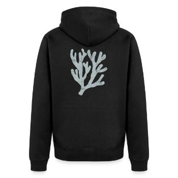 Pastel Coral Branch Silhouette - Unisex Premium Organic Zip Hoodie - black - Back - Nico (187cm)