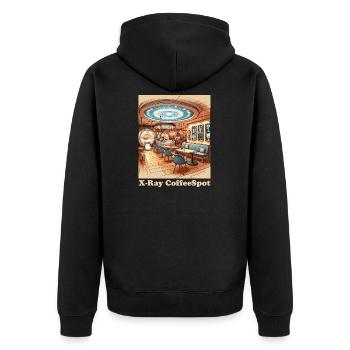 Cafe Radiology Medical Art Barista Manip Radio - Unisex Premium Organic Zip Hoodie - black - Back - Nico (187cm)