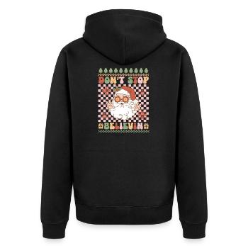 Pull de Noël moche - Veste à capuche bio Premium Unisexe - noir - Dos - Nico (187cm)