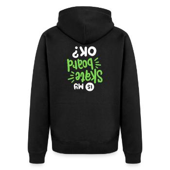 Skateboard Skateboarder Skateboarding - Unisex Premium Bio Zip Hoodie - Schwarz - Hinten - Nico (187cm)
