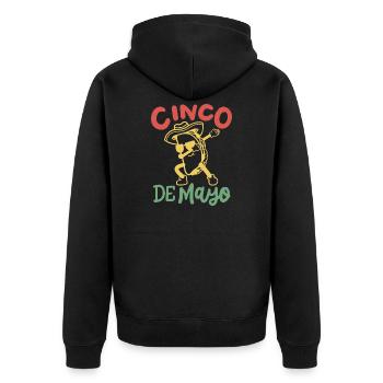Cinco de Mayo Dabbing Taco - Unisex Premium Bio Zip Hoodie - Schwarz - Hinten - Nico (187cm)
