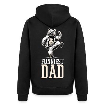Funniest Father Dancing Bear Gift - Unisex Premium Organic Zip Hoodie - black - Back - Nico (187cm)