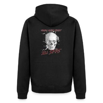 Ne vous réjouissez pas trop tard - Veste à capuche bio Premium Unisexe - noir - Dos - Nico (187cm)