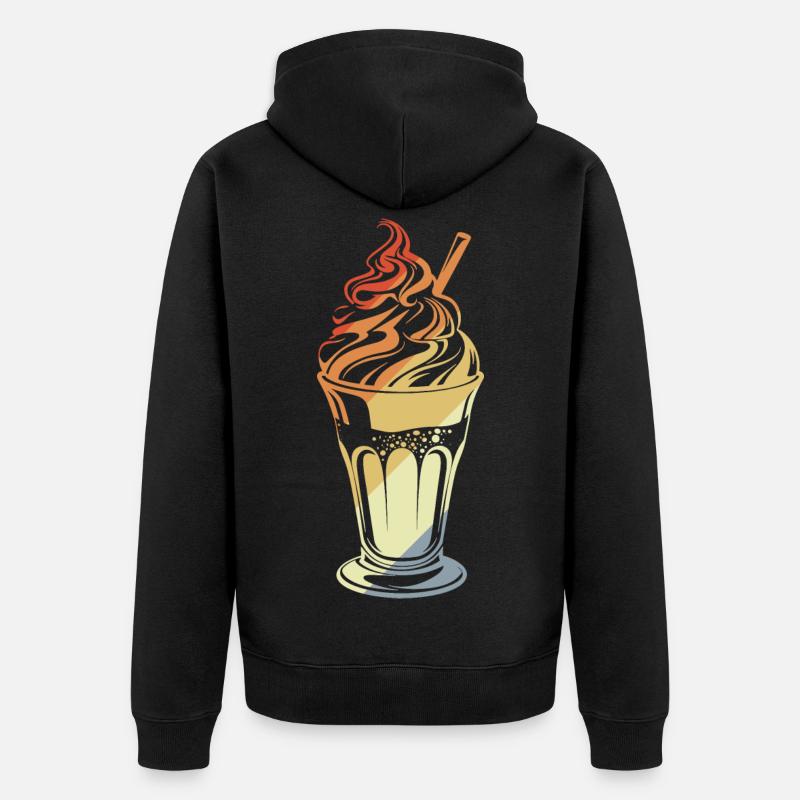 Coupe glacée style rétro - Veste à capuche bio Premium Unisexe - noir