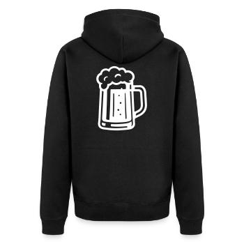 Bier Glas Bierkrug Symbol - Unisex Premium Bio Zip Hoodie - Schwarz - Hinten - Nico (187cm)