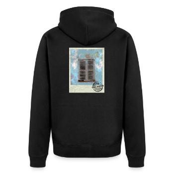 Fenêtres patinées dans le style du sud - Veste à capuche bio Premium Unisexe - noir - Dos - Nico (187cm)