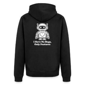 Caractéristiques des robots cardiaques uniquement - Veste à capuche bio Premium Unisexe - noir - Dos - Nico (187cm)