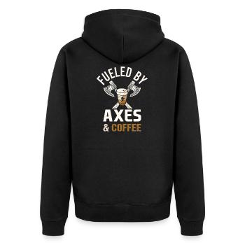 Mythologie viking Valhalla guerrier hache dictons - Veste à capuche bio Premium Unisexe - noir - Dos - Nico (187cm)