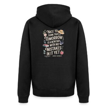 Citation de Book Lover Tomorrow : Anne Shirley - Veste à capuche bio Premium Unisexe - noir - Dos - Nico (187cm)