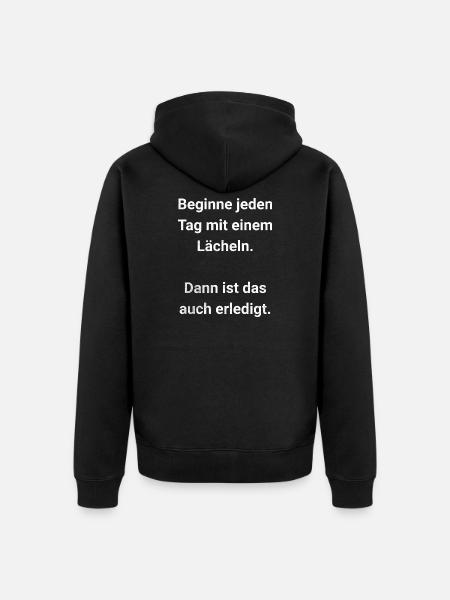 Start every day with a smile - Unisex Premium Organic Zip Hoodie - black