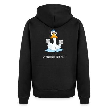 Je ne suis pas gentil aujourd’hui – Canard drôle - Veste à capuche bio Premium Unisexe - noir - Dos - Nico (187cm)