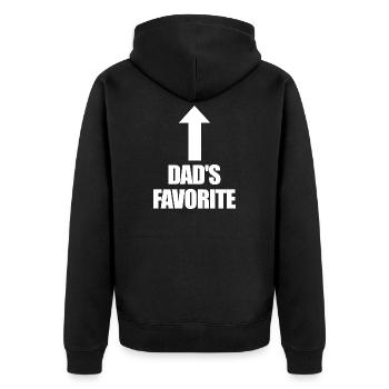 Préféré de papa Je suis le préféré de papa - Veste à capuche bio Premium Unisexe - noir - Dos - Nico (187cm)