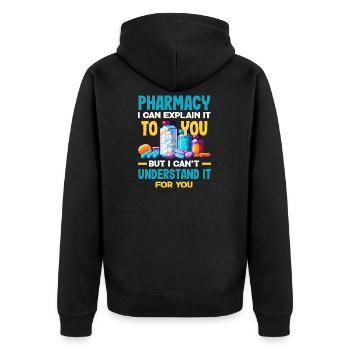 Pharmacist Pharmaceutical Technical - Unisex Premium Organic Zip Hoodie - black - Back - Nico (187cm)