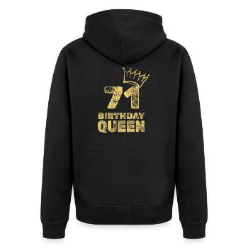 71 - Unisex Premium Bio Zip Hoodie - Schwarz - Hinten - Nico (187cm)