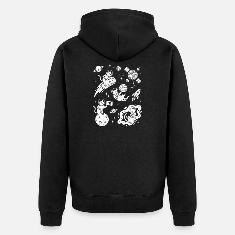 Astro Cats dans l’espace - Veste à capuche bio Premium Unisexe - noir