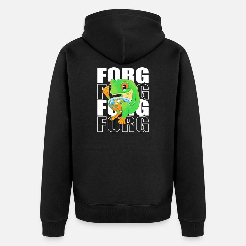Frosch Laubfrosch - Unisex Premium Bio Zip Hoodie - Schwarz