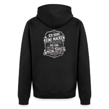 No quirks, special effects - Unisex Premium Organic Zip Hoodie - black - Back - Nico (187cm)