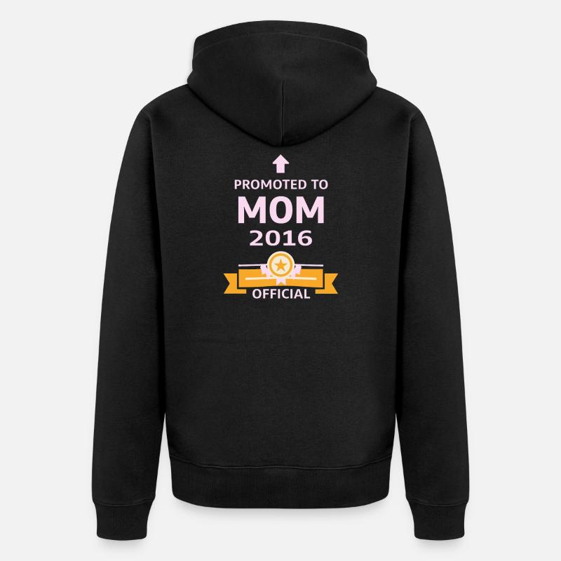 Beförderung zur Mutter 2016 - Unisex Premium Bio Zip Hoodie - Schwarz