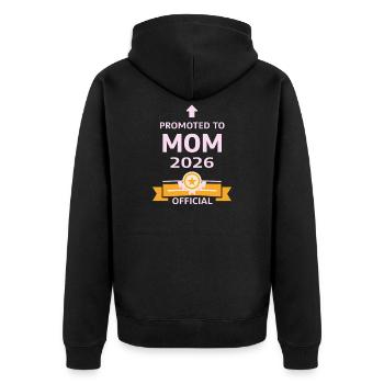 Mama seit 2026 – Proud New Mom Design - Unisex Premium Bio Zip Hoodie - Schwarz - Hinten - Nico (187cm)