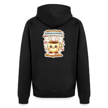 Ich Mag Kaffee Redet Nicht Becher - Unisex Premium Bio Zip Hoodie - Schwarz - Hinten - Nico (187cm)