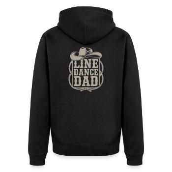 Line Dance Dad Cowboy Flair - Unisex Premium Organic Zip Hoodie - black - Back - Nico (187cm)