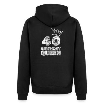 40 - Unisex Premium Organic Zip Hoodie - black - Back - Nico (187cm)