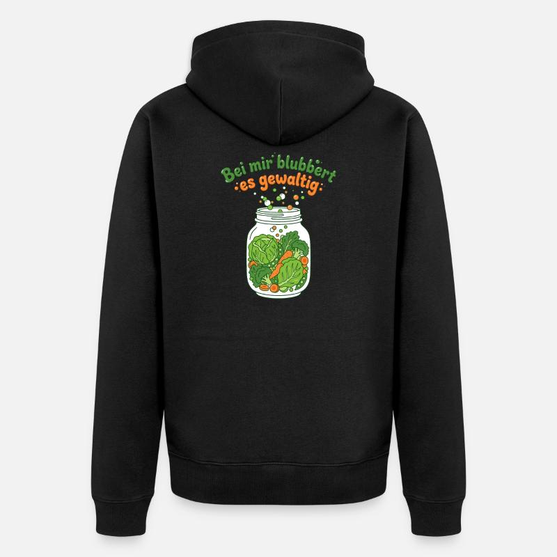 Fermentation Gemüse Einmachglas Blubbern - Unisex Premium Bio Zip Hoodie - Schwarz