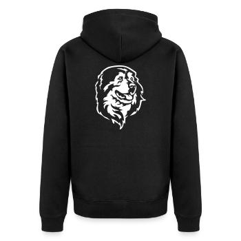 Tête de berger karstique « Édition noire » - Veste à capuche bio Premium Unisexe - noir - Dos - Nico (187cm)