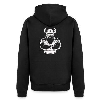 Kraft viking à bras croisés - Veste à capuche bio Premium Unisexe - noir - Dos - Nico (187cm)