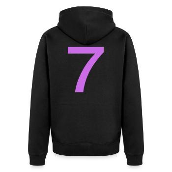 7 - Unisex Premium Organic Zip Hoodie - black - Back - Nico (187cm)
